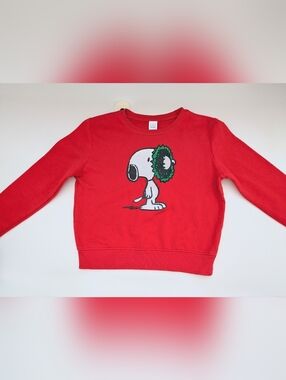 Peanuts Snoopy Women's (Medium) Pullover Sweatshirt with Snoopy Wreath Graphic